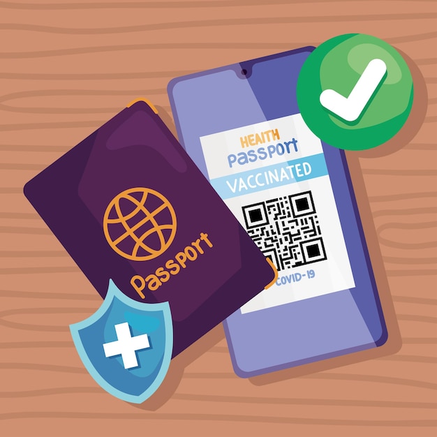 Vecteur passeport covid numérique