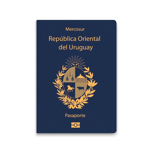 Passeport Du Modèle D'identification De Citoyen De L'uruguay Illustration Vectorielle