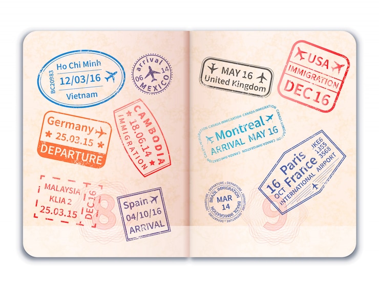 Passeport étranger ouvert réaliste