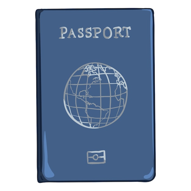 Vecteur passeport international bleu de dessin animé de vecteur