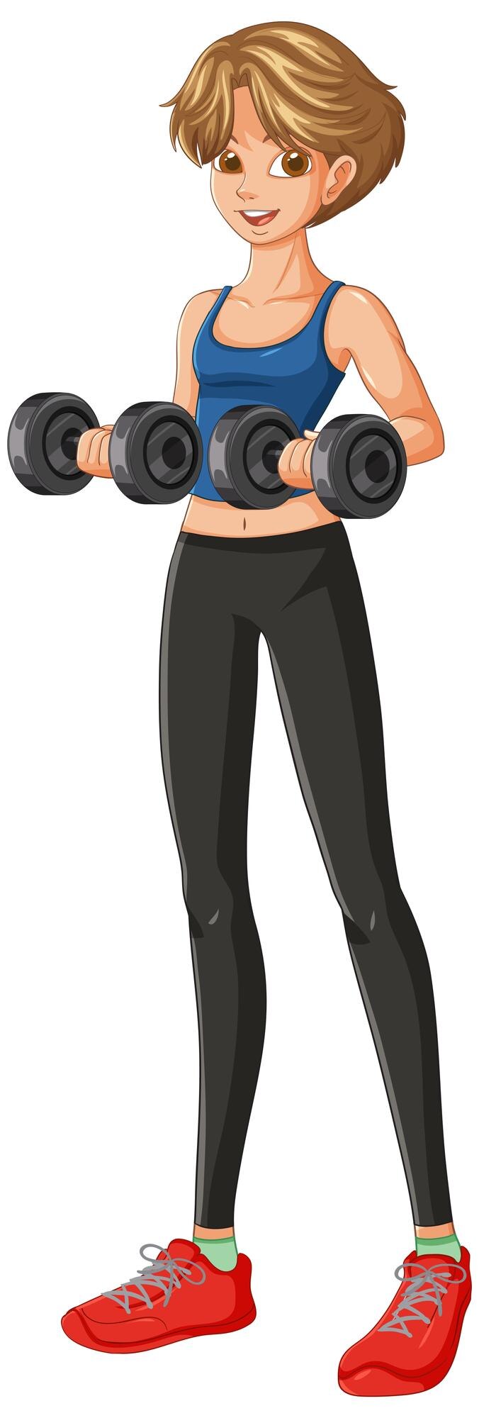 Vecteur un passionné de fitness soulève des haltères