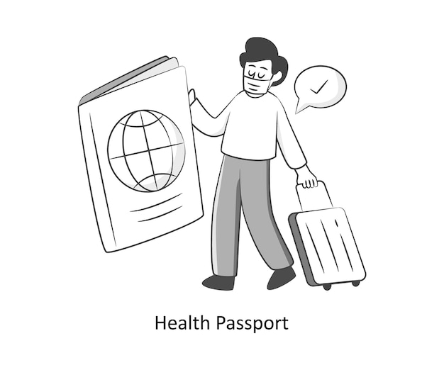 Vecteur passport de santé design de style plat illustration vectorielle illustration de stock