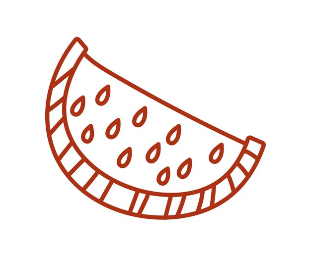 Pastèque dessinée à la main rouge