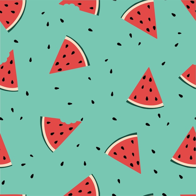 Pastèque Vector Cartoon style Seamless Pattern Fond d'écran Parfait pour les impressions