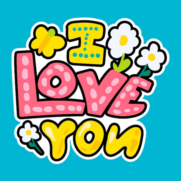 Patch d&#39;amour romantique de vecteur dans le style doodle