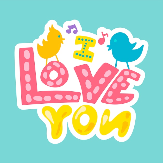 Patch d&#39;amour romantique de vecteur dans le style doodle