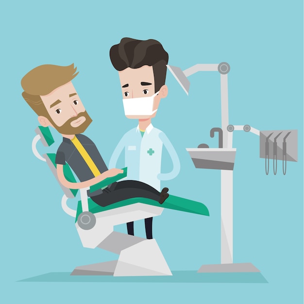 Patient et médecin au bureau du dentiste.