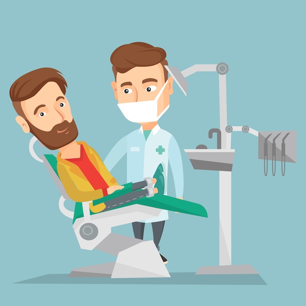Patient et médecin au bureau du dentiste.
