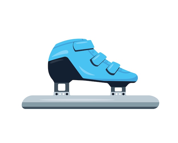 Patin De Vitesse Bleu. Chaussures De Patins à Courte Piste De Glace Isolées