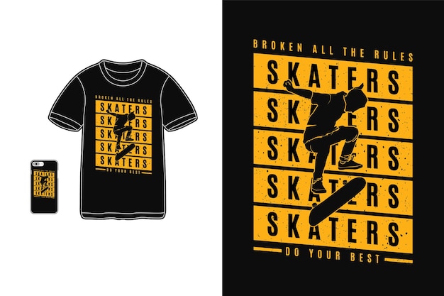 Les Patineurs Font De Votre Mieux, Style Rétro Silhouette Design T-shirt