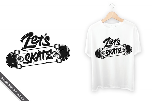 Vecteur patinons lettrage pour la conception de t-shirt