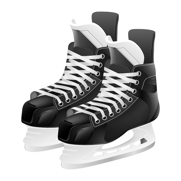 Vecteur patins de hockey sur glace, isolés sur blanc.