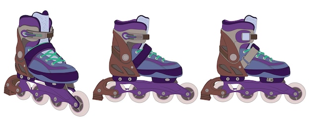 Vecteur patins à roulettes chaussures de sport pour patinage à roulettes professionnel schéma de couleurs du modèle