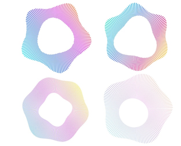 Patron radial avec des couleurs en gradient idéal pour les cosmétiques, la mode, le design textile, la technologie de marque.