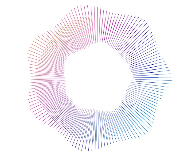 Patron radial avec des couleurs en gradient idéal pour les cosmétiques, la mode, le design textile, la technologie de marque.