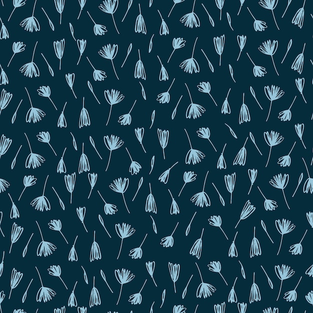 Patron sans couture avec des inflorescences dessinées à la main dans le style Ditzy pour la conception de surfaces et d'autres projets de conception