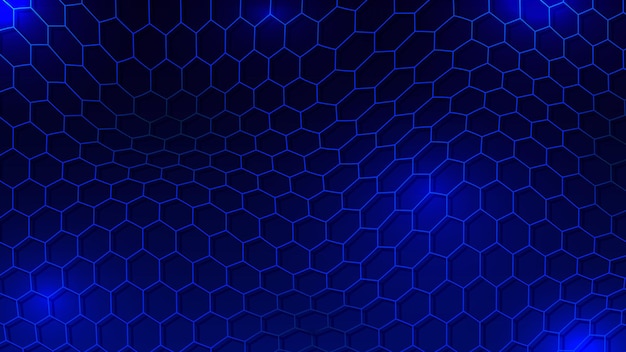 Pattern de grille de réseau hexagonal déformé Arrière-plan du vecteur technologique ou scientifique