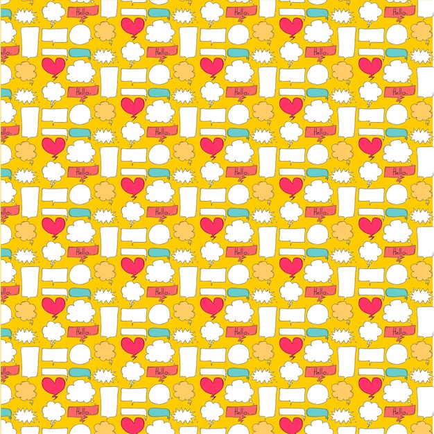 Patterns Bubble Cute Avec Fond Jaune.