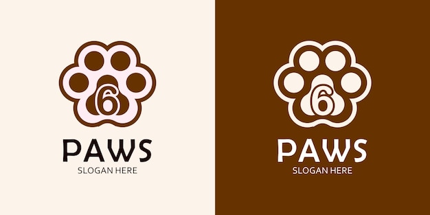 Pattes avec lettre 6 Logo Design