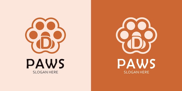 Pattes avec lettre D Logo Design