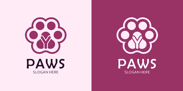 Pattes avec lettre Y Logo Design