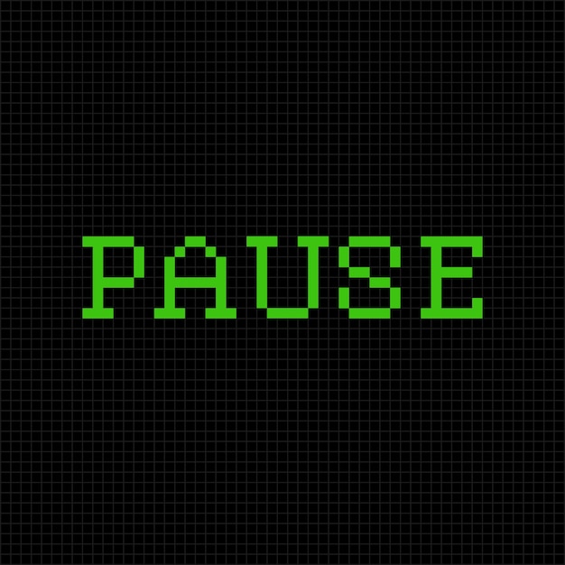 Pause Message Texte Pixel Vectoriel Police Pixel Art