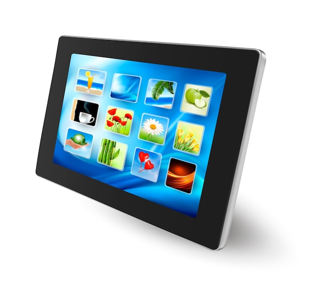 Pavé tactile pc avec icônes Vector