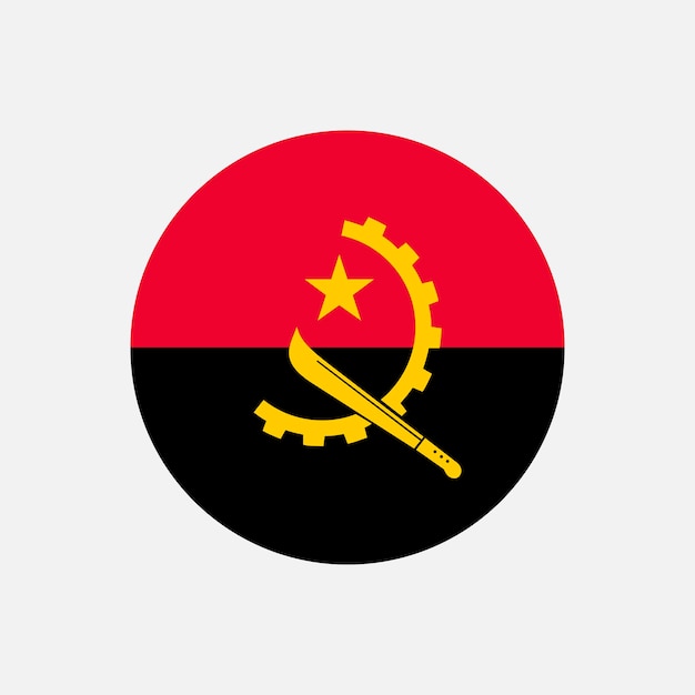 Pays Angola Drapeau de l'Angola Illustration vectorielle