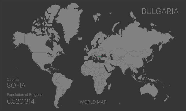 Pays sur la carte du monde