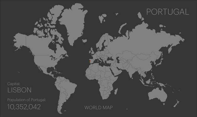 Pays sur la carte du monde