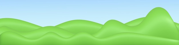 Paysage 3D en plastique à la mode Arrière-plan large vert