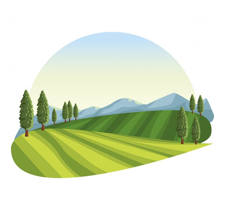 Vecteur paysage avec des arbres