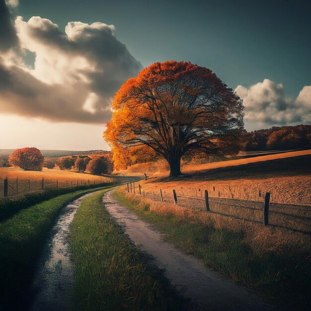 Vecteur paysage d'automne dans le parc