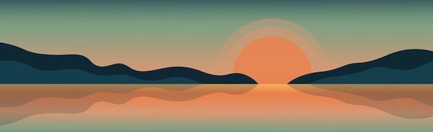 Paysage ensoleillé lumineux de montagne panoramique avec la forêt dense - illustration vectorielle