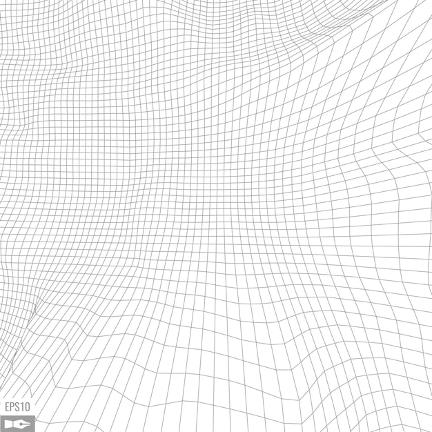 Paysage filaire sur fond blanc Fond de technologie vectorielle géométrique abstraite Fond numérique vectoriel 3d