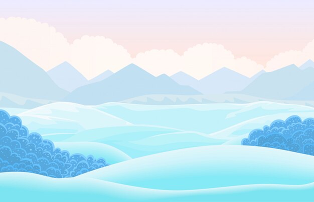Paysage horizontal de vecteur d&#39;hiver.