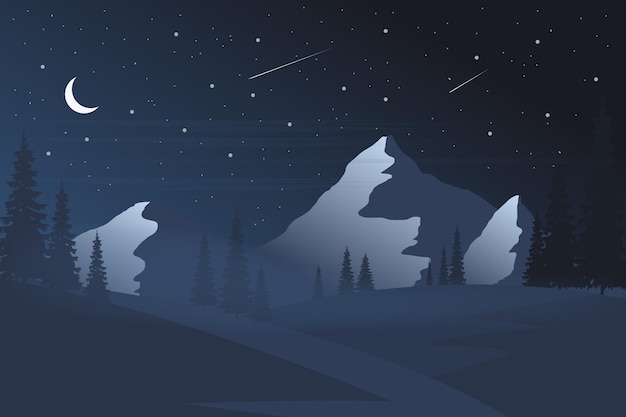 Paysage de montagne de glace d'hiver. Paysage d'hiver de vacances. Conception de paysage minimaliste plat abstrait