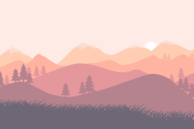 Vecteur paysage avec montagnes. illustration vectorielle.