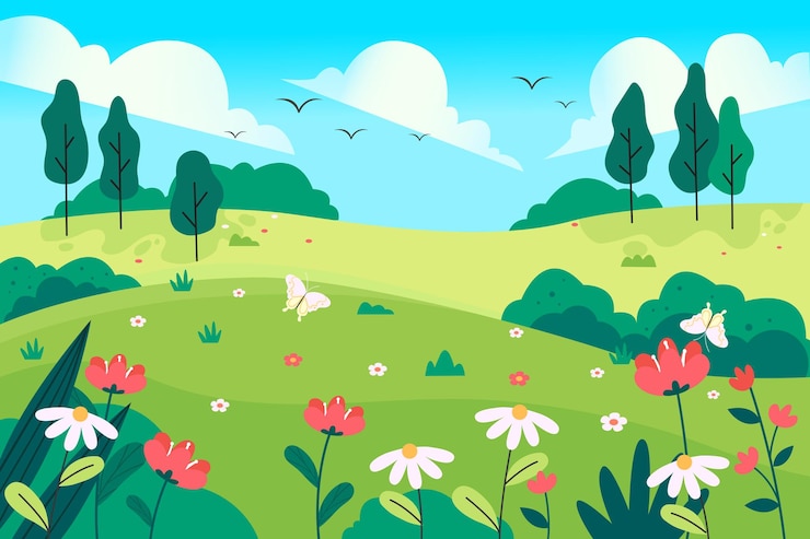 paysage naturel au printemps