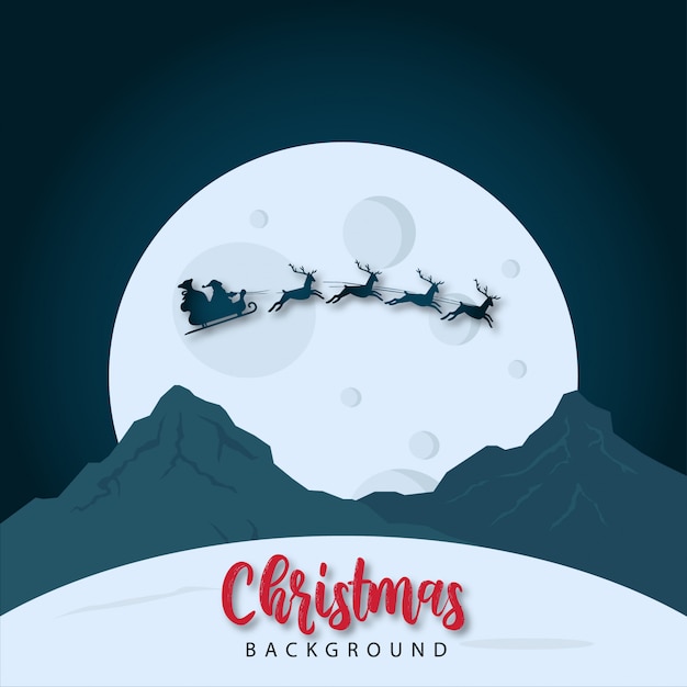 Vecteur paysage de noël et de lune