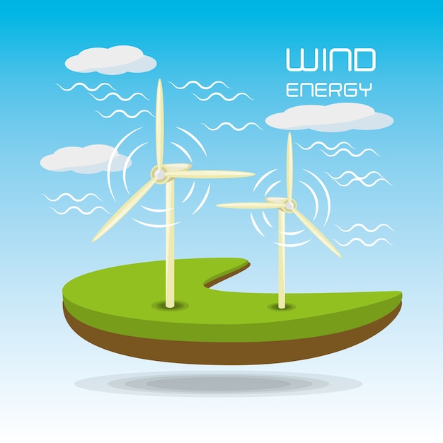 paysage plat relancé par l'énergie éolienne