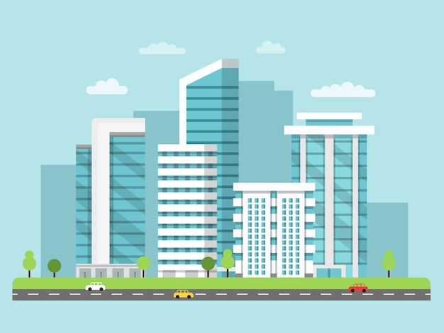 paysage urbain avec des bâtiments modernes