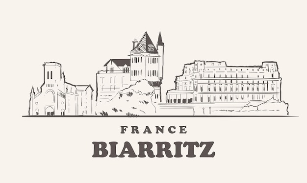 Paysage urbain de Biarritz belle illustration