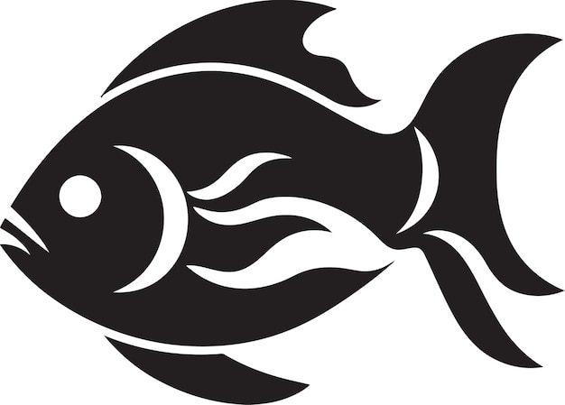 Des paysages marins spectrales Ensemble de vecteurs de poissons noirs Profondeurs graphiques Pêches vecteurs noirs Galerie d'illustrations