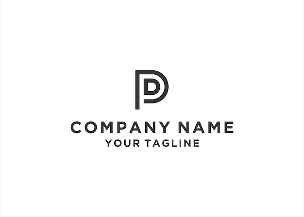 PD ou PD lettre alphabet logo design vecteur