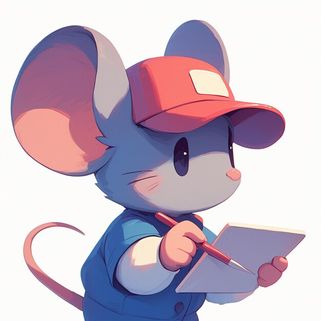 Vecteur un peintre de souris agile dans le style des dessins animés