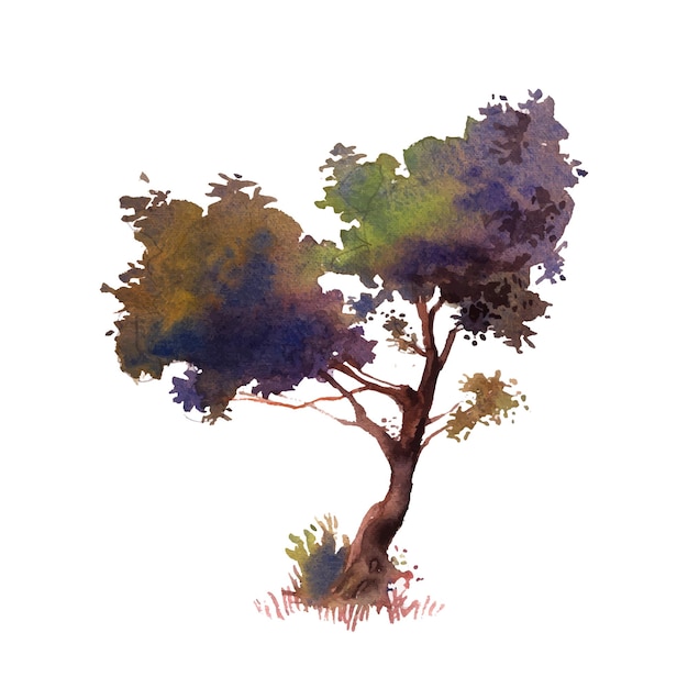 peinture à l'aquarelle d'arbre artistique