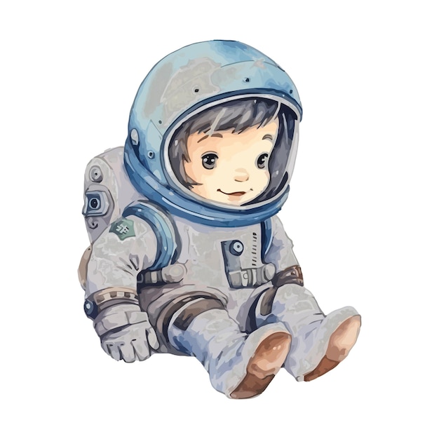 Peinture à L'aquarelle Sur L'astronaute