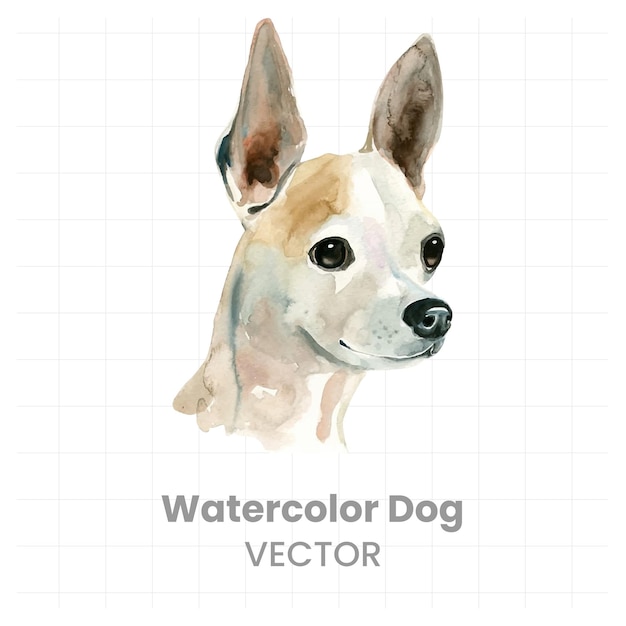 Vecteur peinture à l'aquarelle d'un chien sur fond blanc