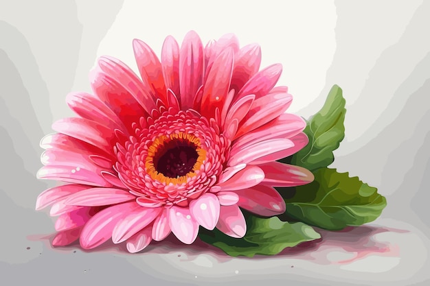 peinture à l'aquarelle éclaboussures colorées sur une feuille de fleur de fond floral blanc